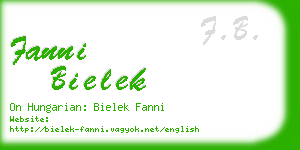 fanni bielek business card